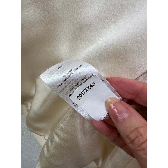 The Row Cream Wool-Silk Two-Button Blazer Jacket Women’s 14 - Picture 9 of 13